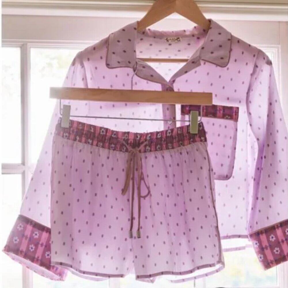 NWT Free People Pillow Talk PJ Set Lilac Combo Size XS - Picture 5 of 7